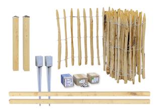 Querriegelpaket - Zaun samt Stehern, Querriegeln, Einschlagbodenhülsen und allen Schrauben in Edelstahl