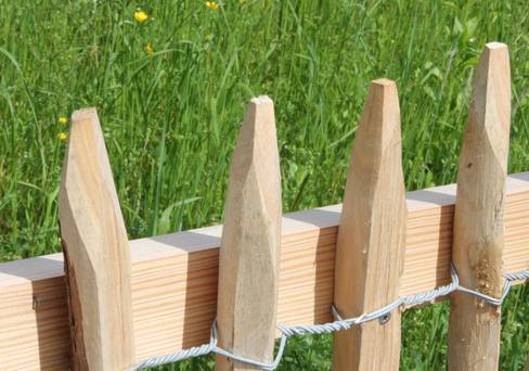 Detailansicht Spitzen Staketenzaun