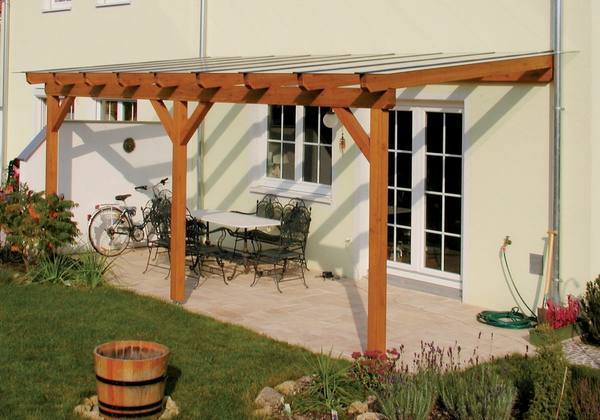 Terrassenüberdachung in schlichter Form Terrassenüberdachung in schlichter Form