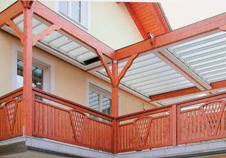 Terrassengeländer samt Überdachung