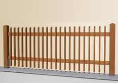 Lattenzaun auf vorhanden Mauer montiert - Lärche