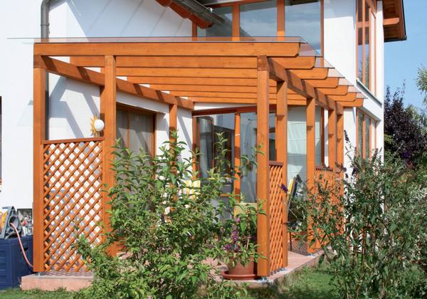 Überdachung kombiniert mit Diagonalgittern Überdachung kombiniert mit Diagonalgittern